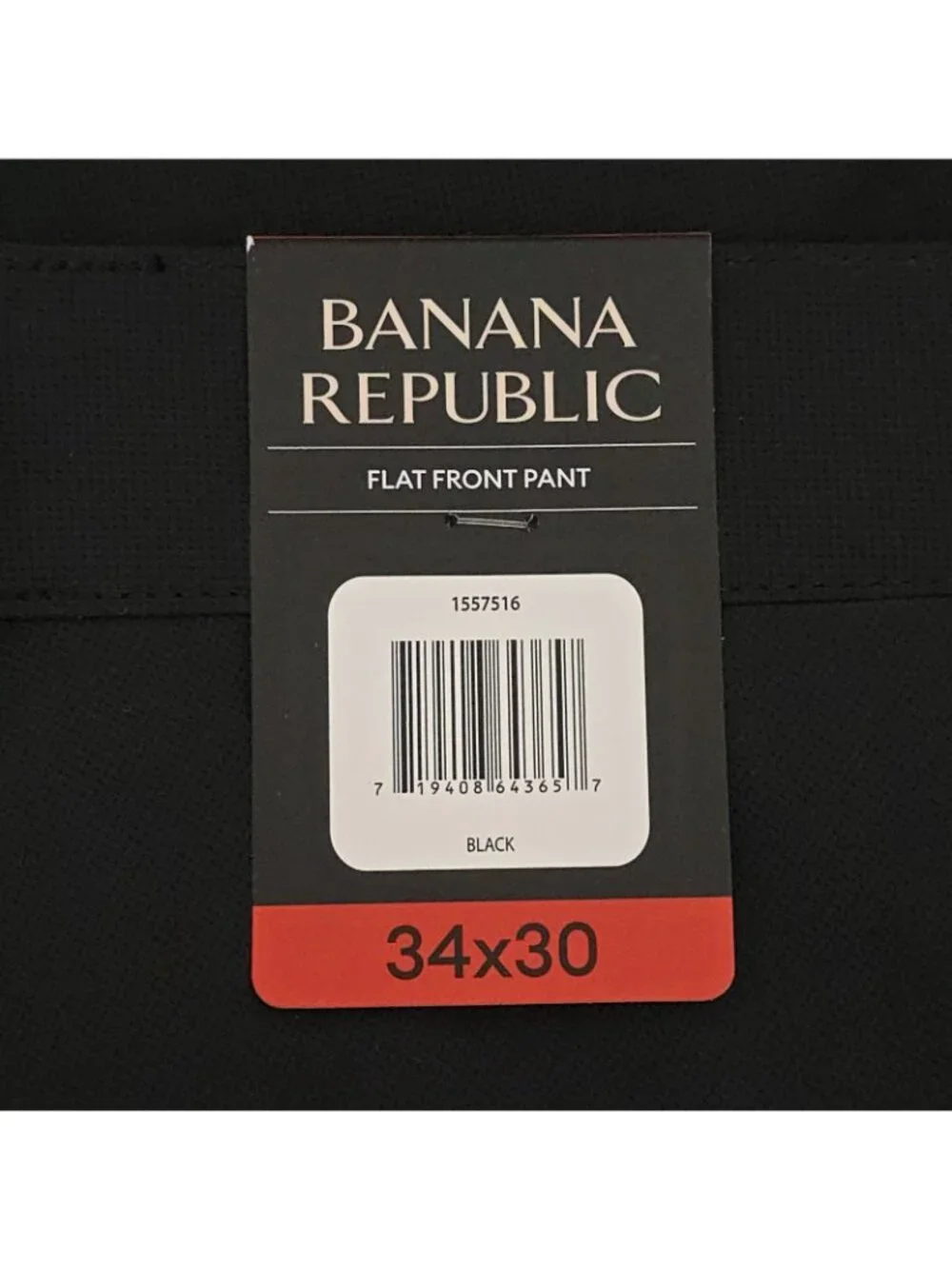 Banana Republic Flat Front Lightweight Pant Men's 34 x 30 Black Color